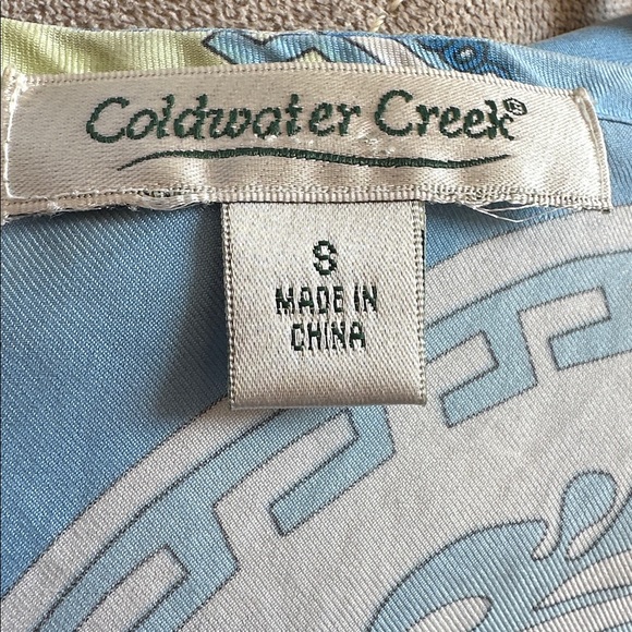 Coldwater Creek Silk Blue White Patterned Tunic - Picture 5 of 7